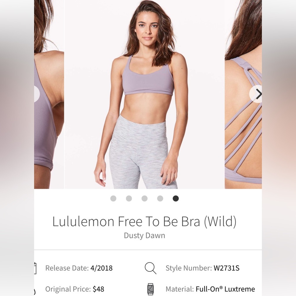 lululemon athletica free to be wild Lavender Sports Bra - Picture 4 of 8